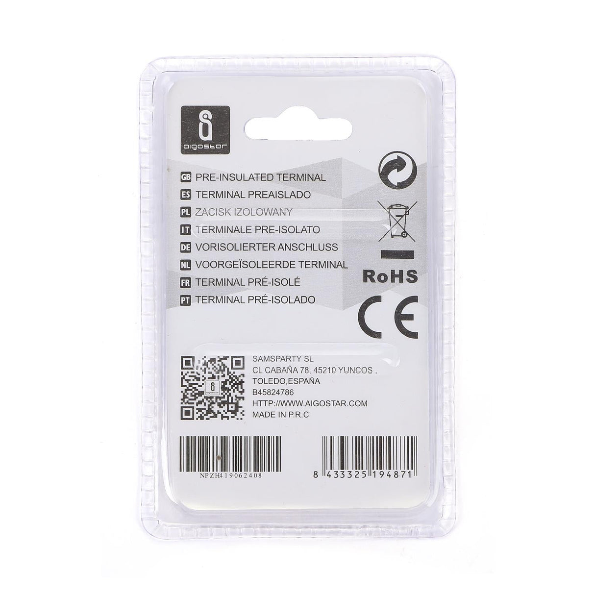 Flachsteckhülse, isoliert, 20 Stk., MDD 1,25 - 250 mm, 21 x 6,35 x 4,3 mm, rot.