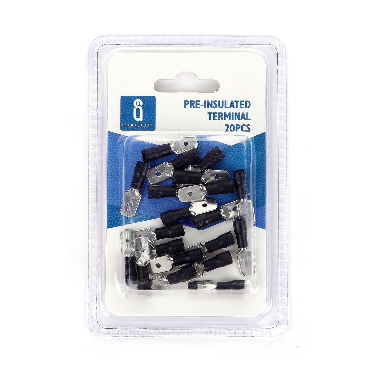 Flachsteckhülse, isoliert, 20 Stk., MDD 1,25 - 250 mm, 21 x 6,35 x 4,3 mm, schwarz.