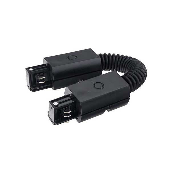 Flexibler Verbinder für 3-Phasenschiene, Tracklight-System, schwarz.