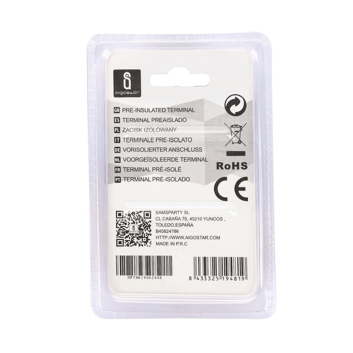 Gabel-Kabelschuhe, isoliert, 15 Stk., 5,5 - 6 mm², 25,5 x 9,8 x 6,7 mm, gelb.