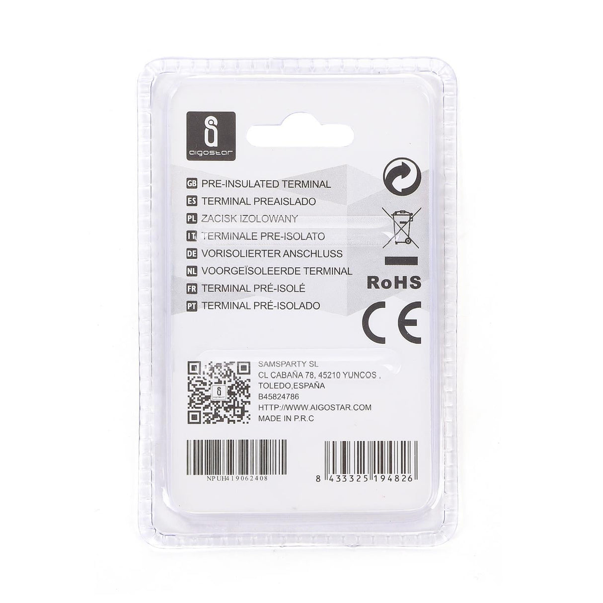 Gabel-Kabelschuhe, isoliert, 15 Stk., 5,5 - 6 mm², 25,5 x 9,8 x 6,7 mm, rot.