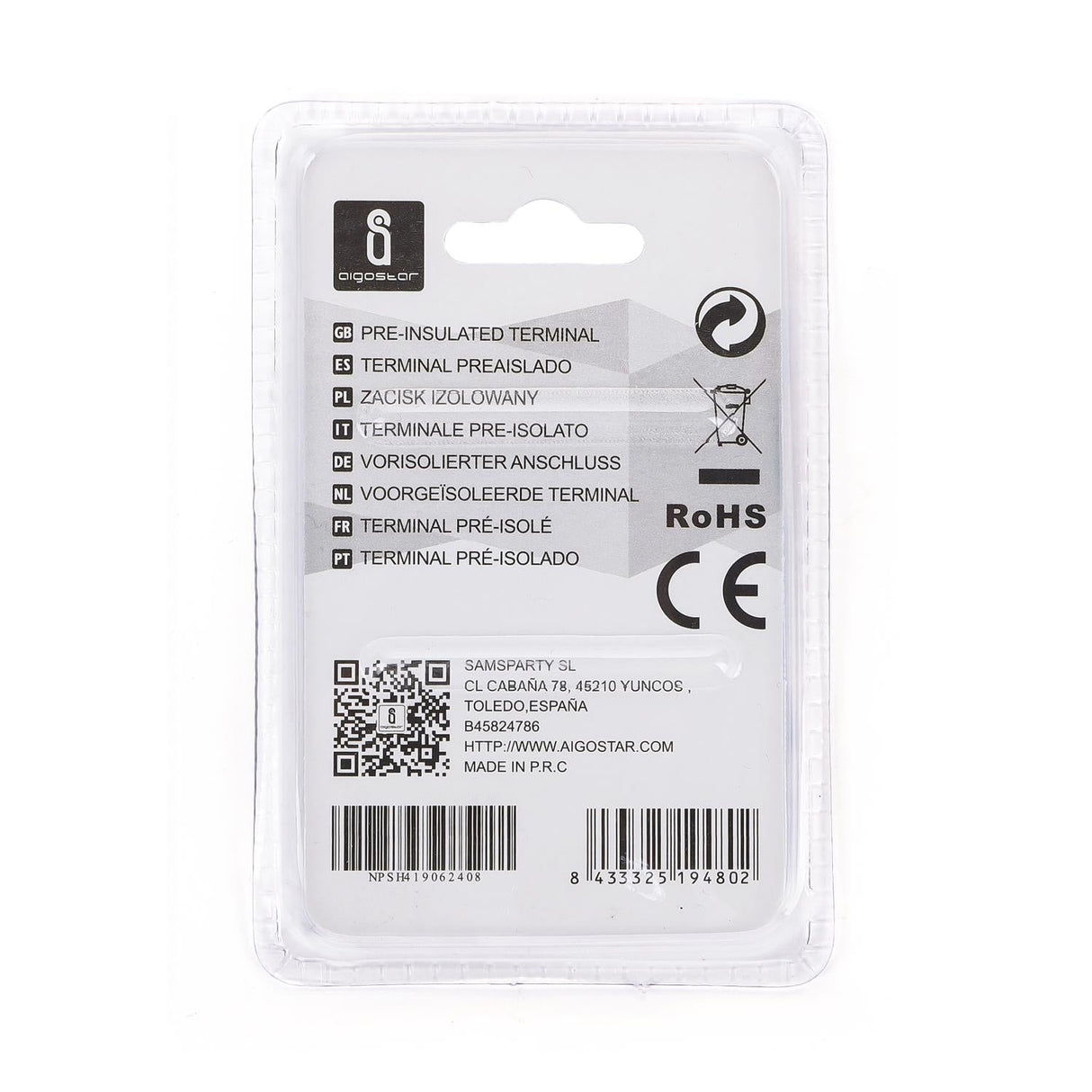 Gabel-Kabelschuhe, isoliert, 15 Stk., 5,5 - 6 mm², 25,5 x 9,8 x 6,7 mm, schwarz.