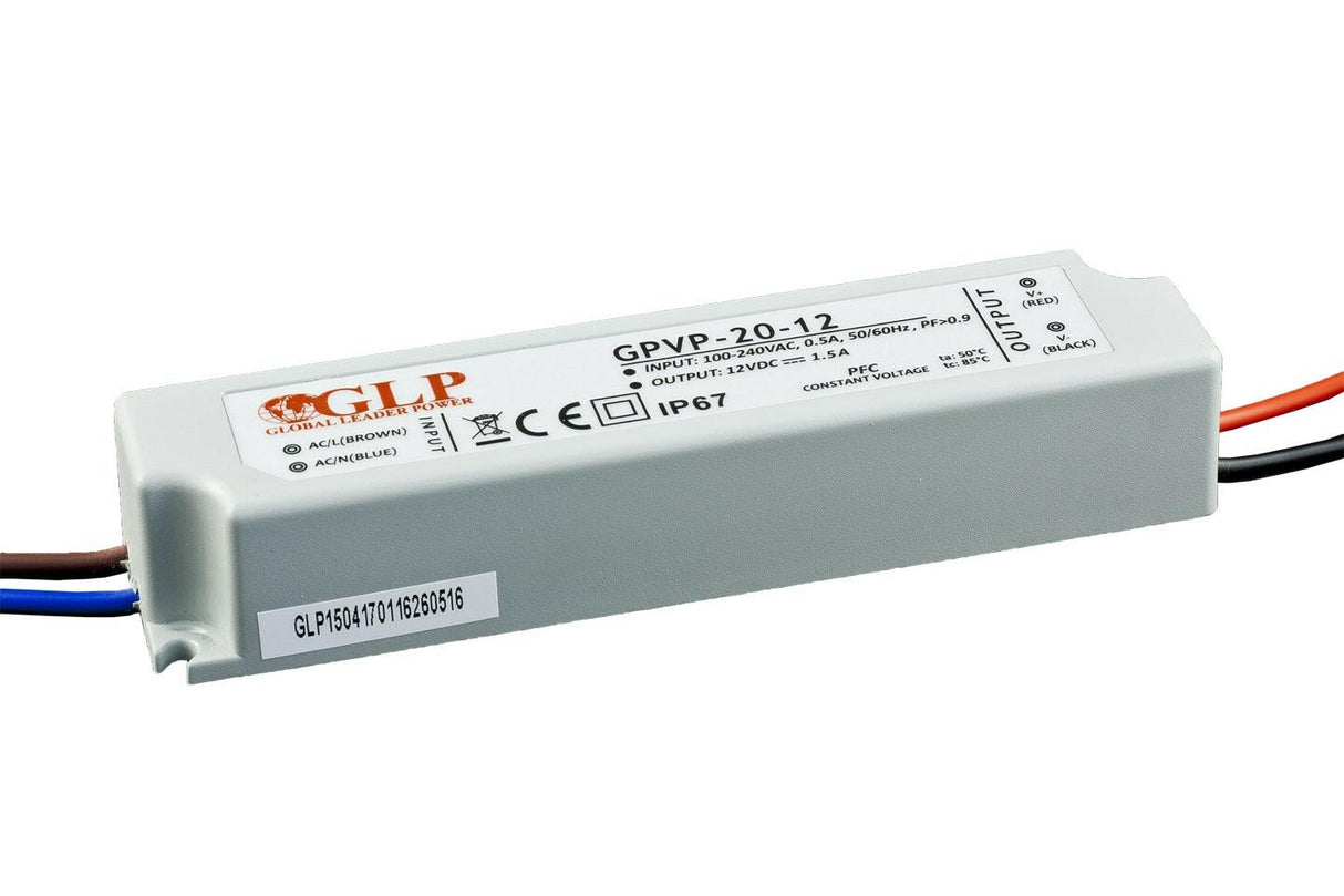 GPC-20: LED-Netzteil, 20 W Serie, IP67, konstant Strom, 3-28 V DC / 700 mA.