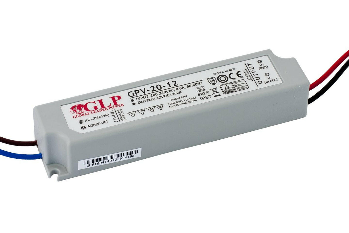GPV-20: LED-Netzteil, 20 W Serie, IP67, 24 V DC / 1 A.