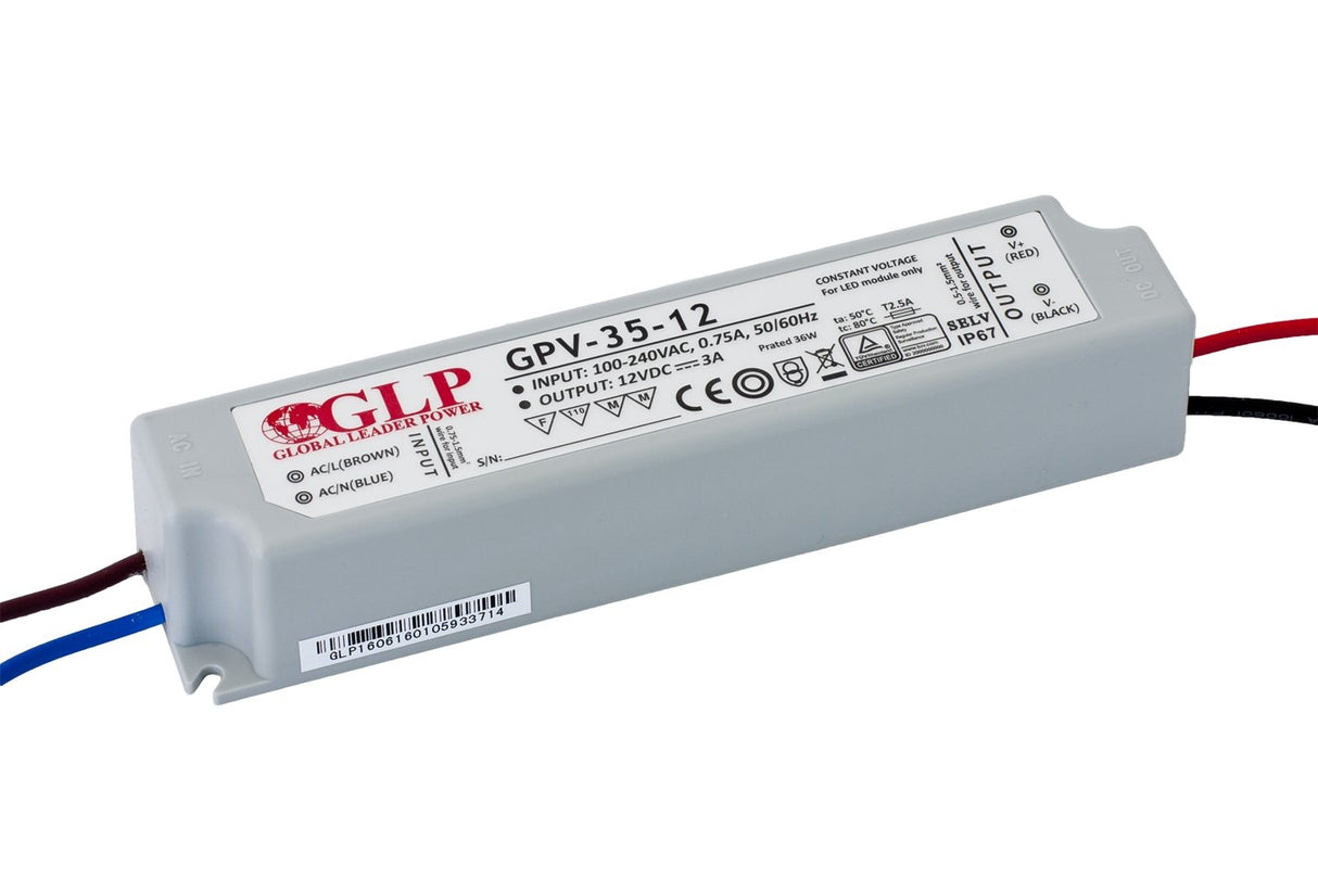 GPV-35: LED-Netzteil, 35 W Serie, IP67, 5 V DC / 5 A.
