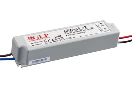 GPVP-35: LED-Netzteil, 35 W Serie, IP67, mit PFC, 12 V DC, 3 A.