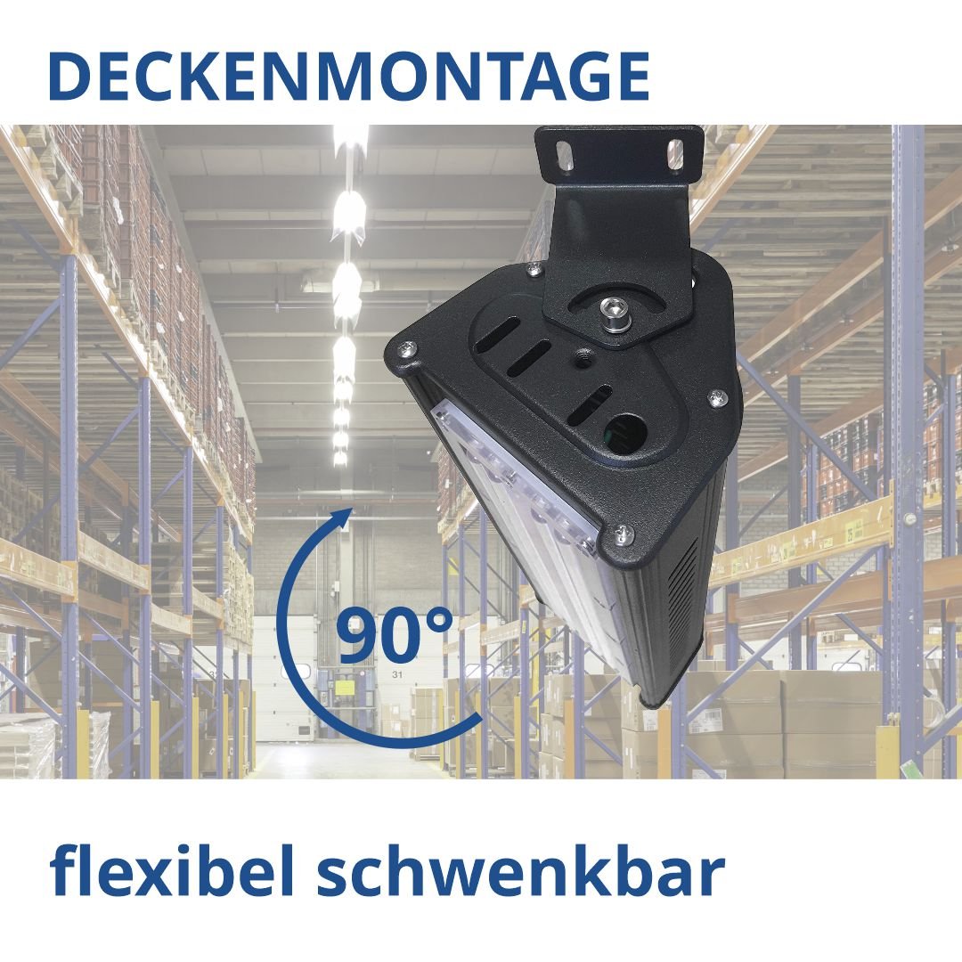 HighBay, linear, 50 W, 5000 lm, Hallenleuchte, IP44, 6000 K  Lichttechnik24.de.