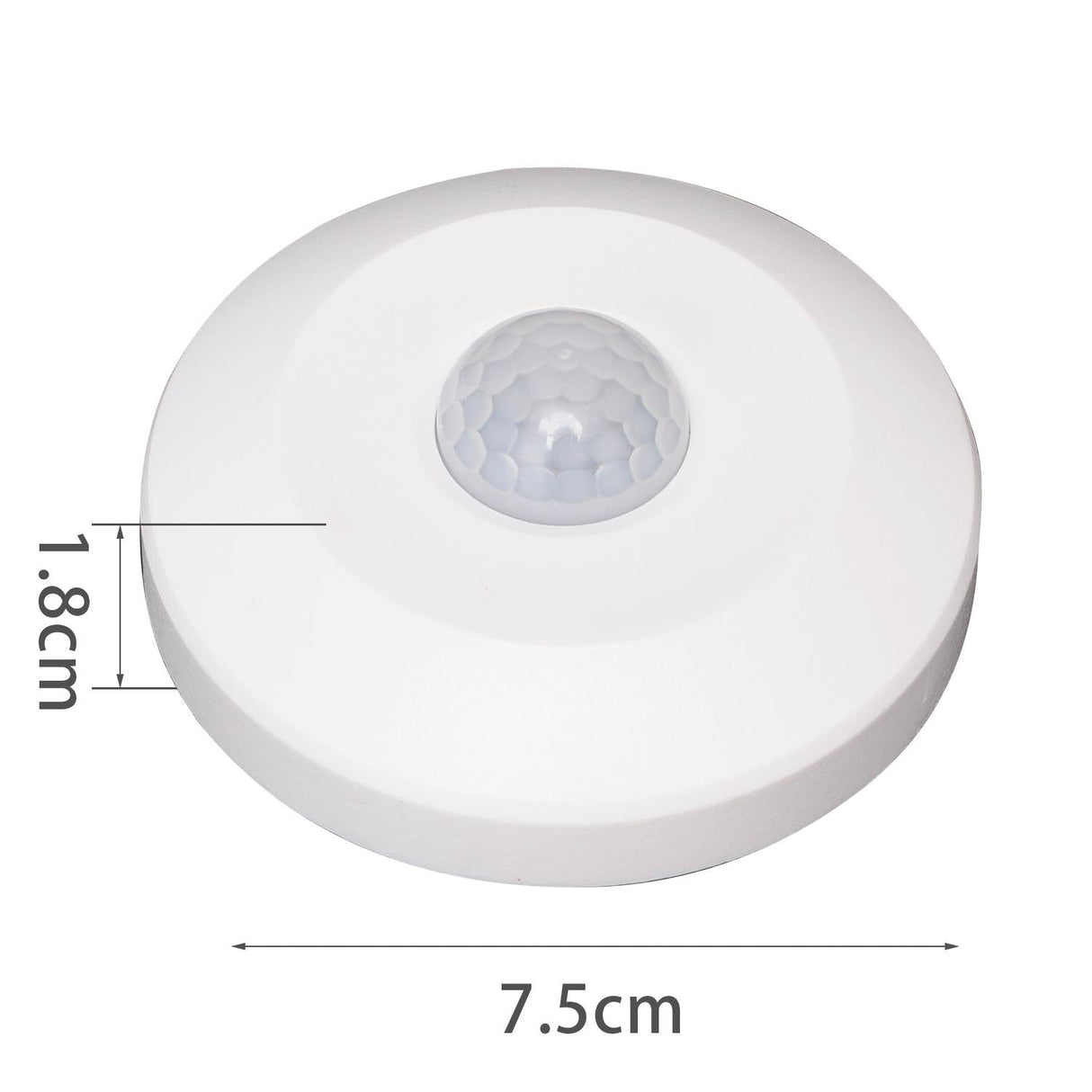 Infrarot-Bewegungsmelder, Ø 75 mm, 6 m, weiß.