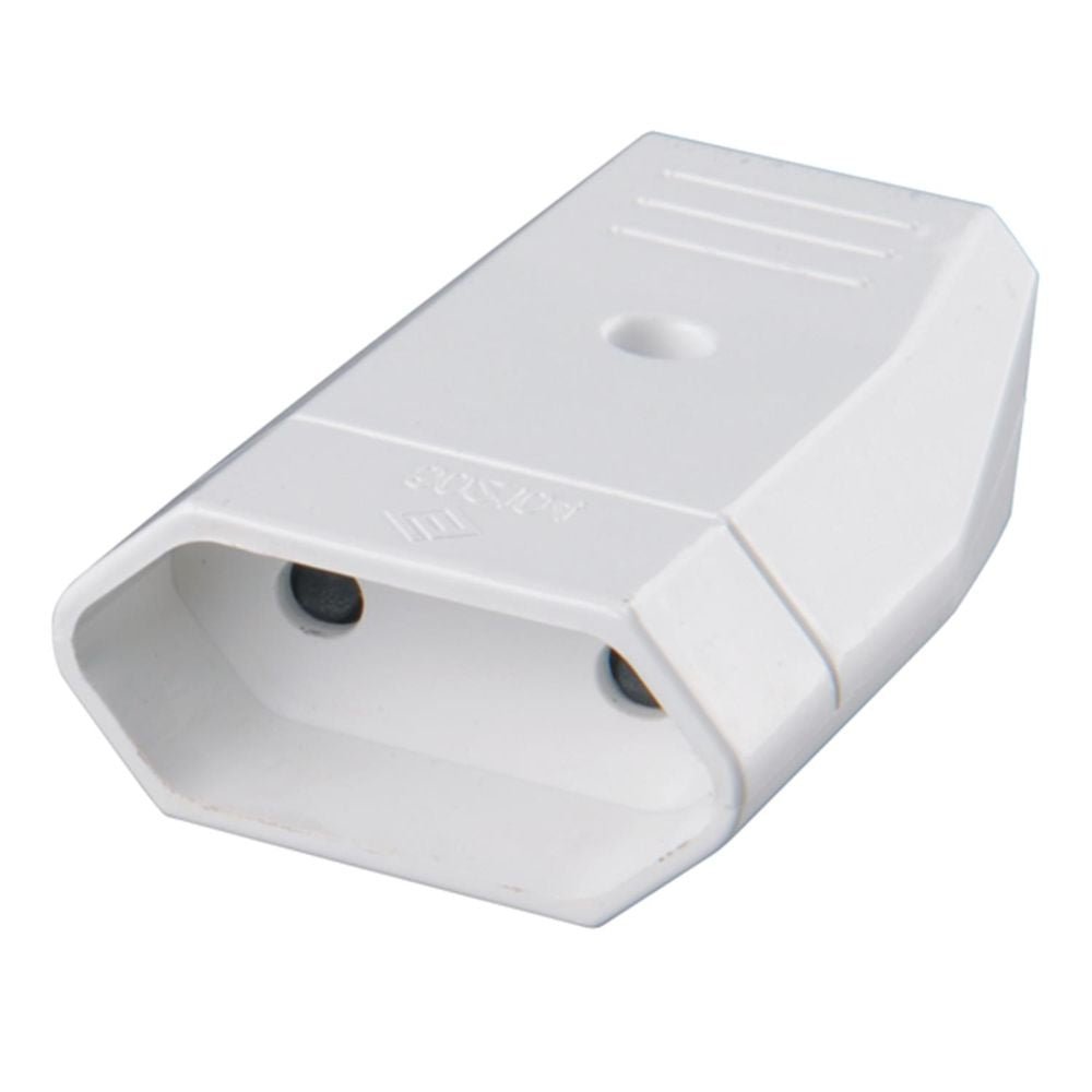 Kabelbuchse, 250 V, 10 A, Kindersicherung, weiß.