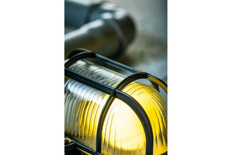 LED Aufbau Deckenleuchte, Kellerleuchte, E27, max. 40W, IP44, Kunststoffgitter, schwarz.
