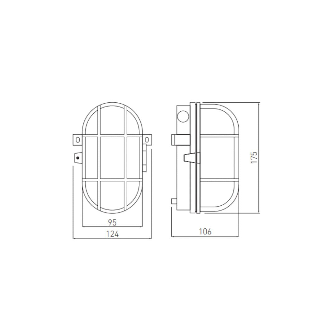 LED Aufbau Deckenleuchte, Kellerleuchte, E27, max. 40W, IP54, Metallgitter, schwarz  Lichttechnik24.de.