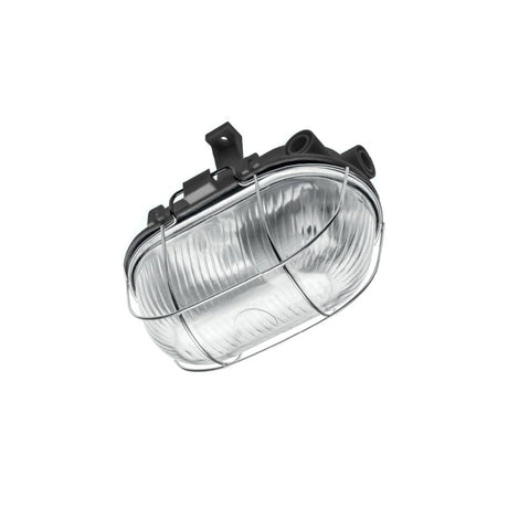 LED Aufbau Deckenleuchte, Kellerleuchte, E27, max. 40W, IP54, Metallgitter, schwarz.