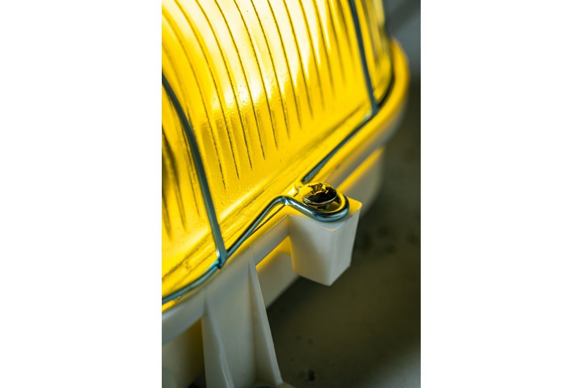 LED Aufbau Deckenleuchte, Kellerleuchte, E27, max. 40W, IP54, Metallgitter, weiß.