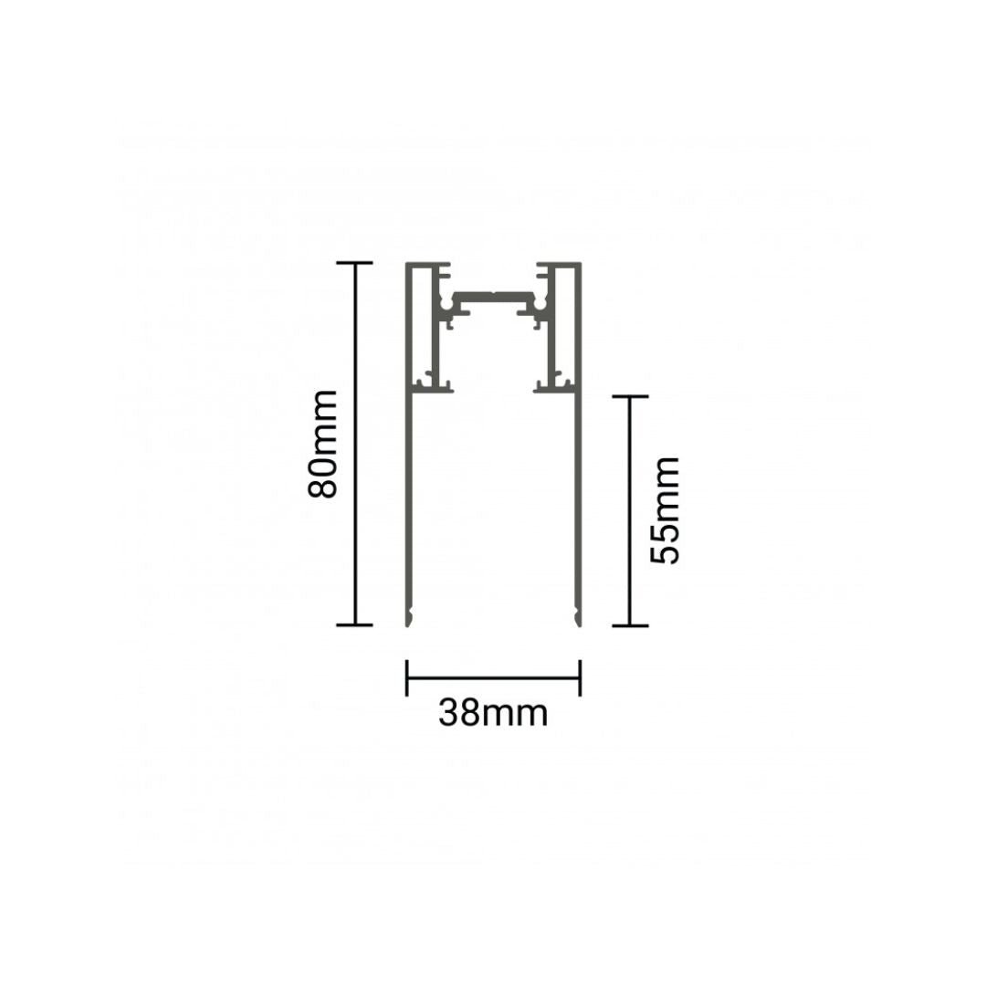 LED-Aufbau-Schienensystem, R35, 3-Phasen, magnetisch, weiß, 1 m.