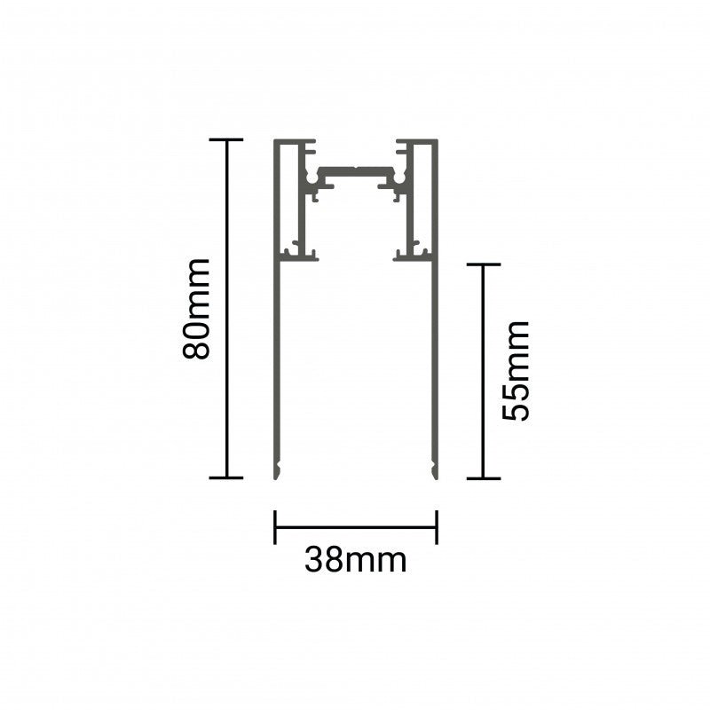 LED-Aufbau-Schienensystem, R35, 3-Phasen, magnetisch, weiß, 1,5 m.