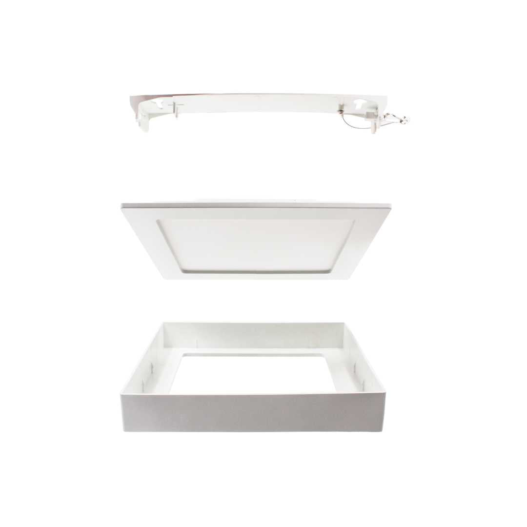 LED CCT Aufbauleuchte, 24W, 2565 lm, 227x35mm, 3000-4000-6000K einstellbar, mit Diffusor, eckig.