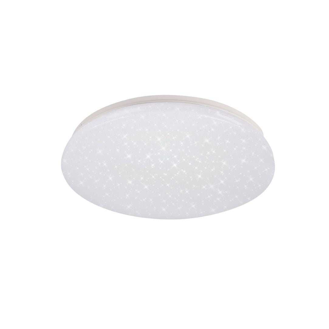 LED Deckenleuchte, Aufbauleuchte mit Sternen-Glitzer-Effekt, 12 W, 3000 K, 840 lm, rund, Ø230 mm.