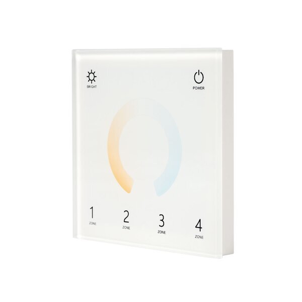 LED DMX-RF 4 Zonen CCT Wandcontroller, weiß.