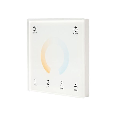 LED DMX-RF 4 Zonen CCT Wandcontroller, weiß.