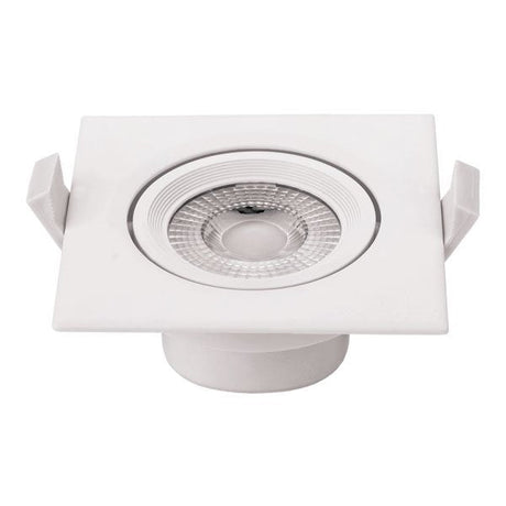 LED-Einbaustrahler, 5W, 375 Lumen, 50°, quadratisch, drehbar, 6000 K (kaltweiß).