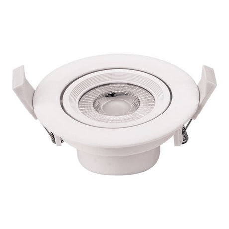 LED-Einbaustrahler, 5W, 375 Lumen, 50°, rund, drehbar, 2700K (warmweiß).