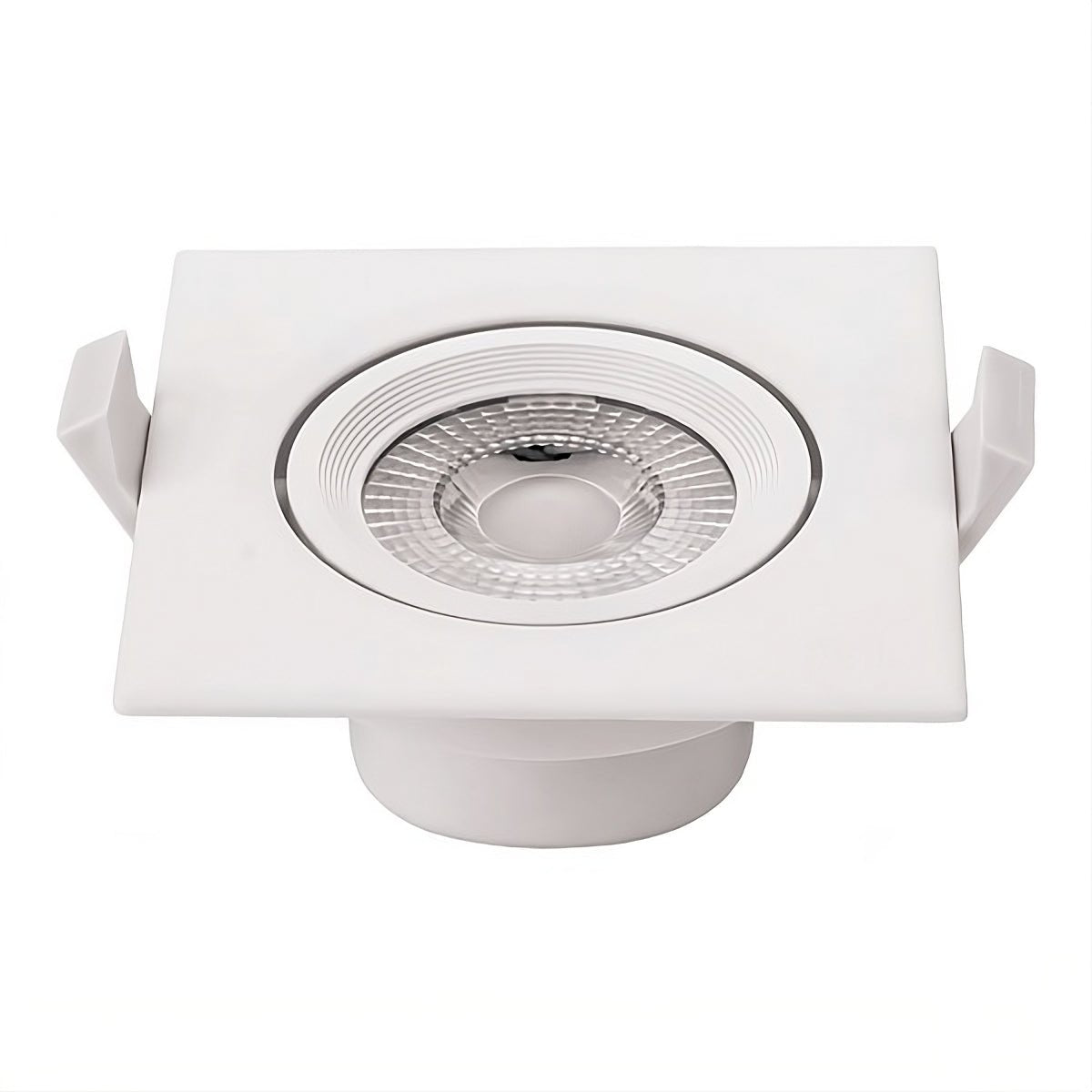 LED-Einbaustrahler, 7W, 525 Lumen, 50°, quadratisch, drehbar, 2700K (warmweiß).