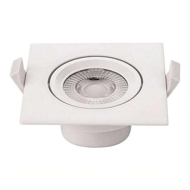 LED-Einbaustrahler, 7W, 525 Lumen, 50°, quadratisch, drehbar, 2700K (warmweiß).