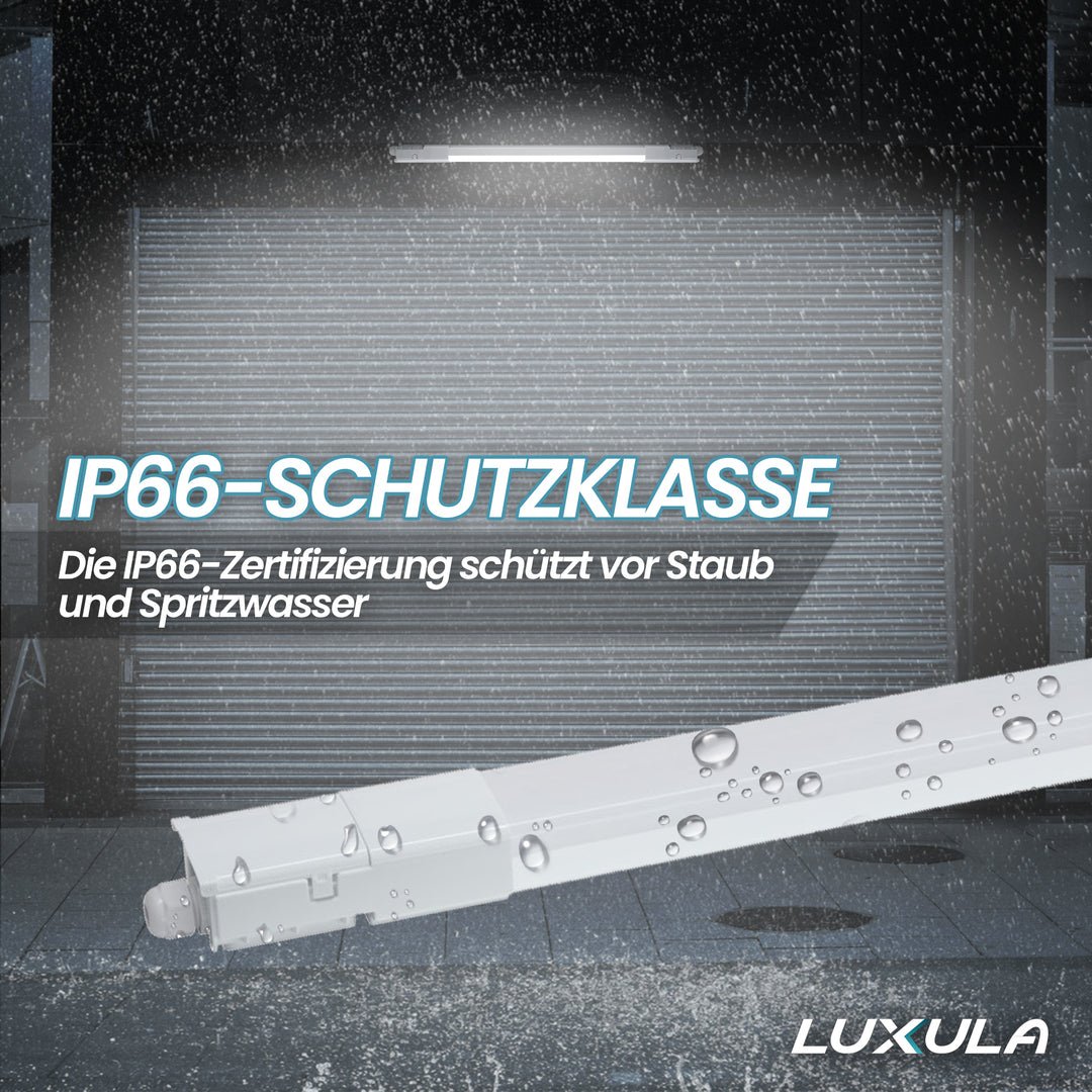 LED Feuchtraumleuchte, 150 cm, 45 W, 5175  lm, 4000 K (neutralweiß), IP66, durchschleifbar, Fast Connector.