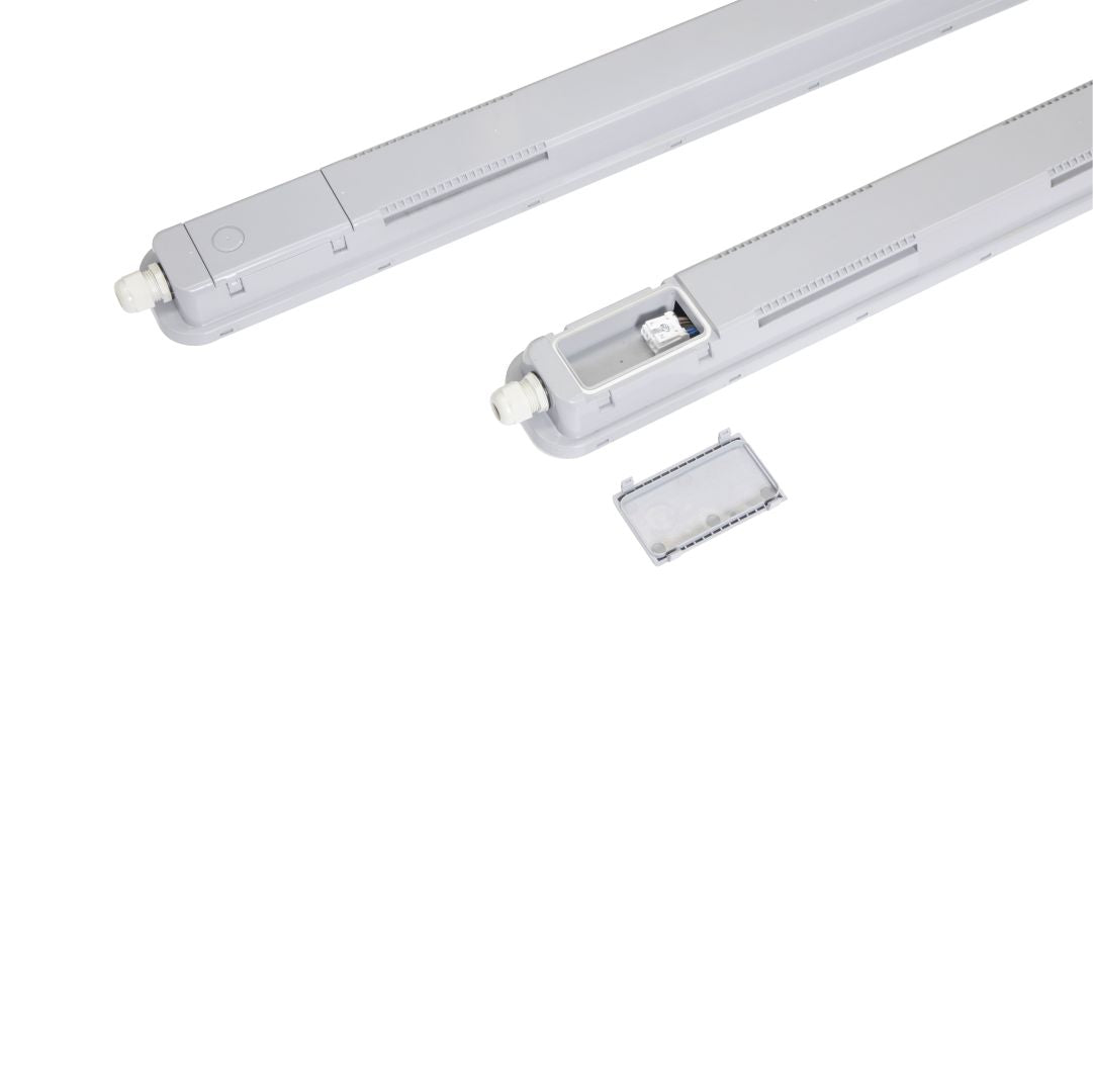 LED Feuchtraumleuchte PRO, Notlicht mit Akku 3h, 150cm, 50W, 5500lm, 4000K (neutralweiß), IP66, Steckklemme, durschleifbar.