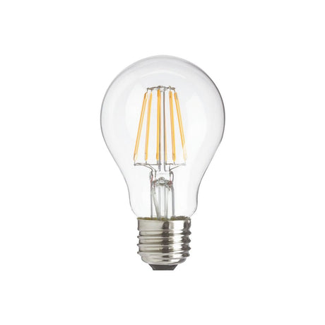 LED Filament Leuchtmittel E27, A60, 7W, 700lm, 2700K, transparentes Glas.