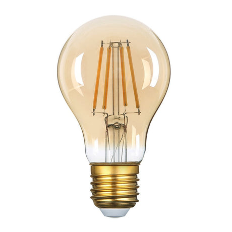 LED Filament Leuchtmittel, Vintage Lampe, A60, gold, E27, Ø 60 mm, 8 W, 700 lm  Lichttechnik24.de.