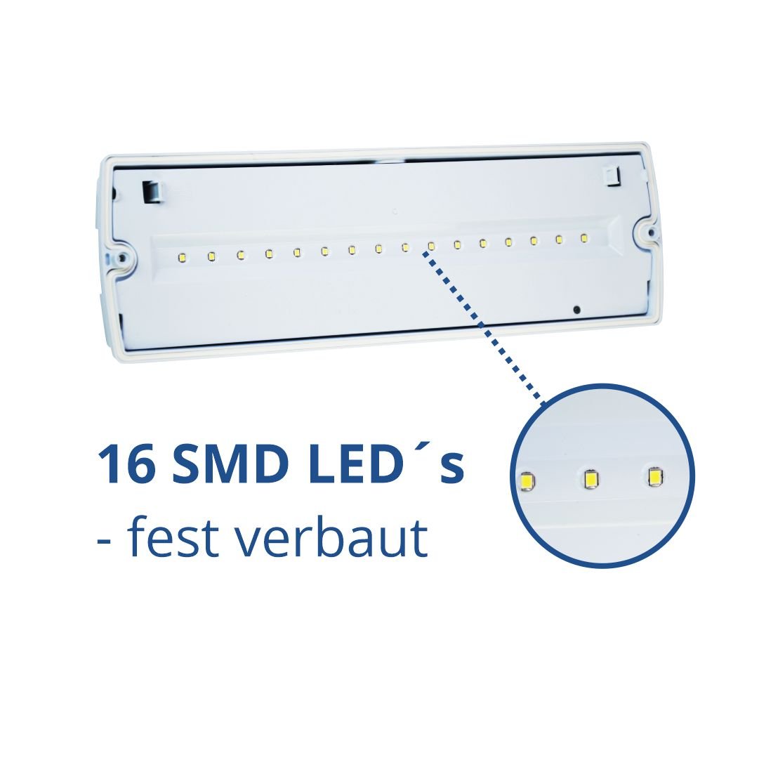 LED-Fluchtwegleuchte, Notausgang mit Notstromeinheit für Wand und Decke  Lichttechnik24.de.