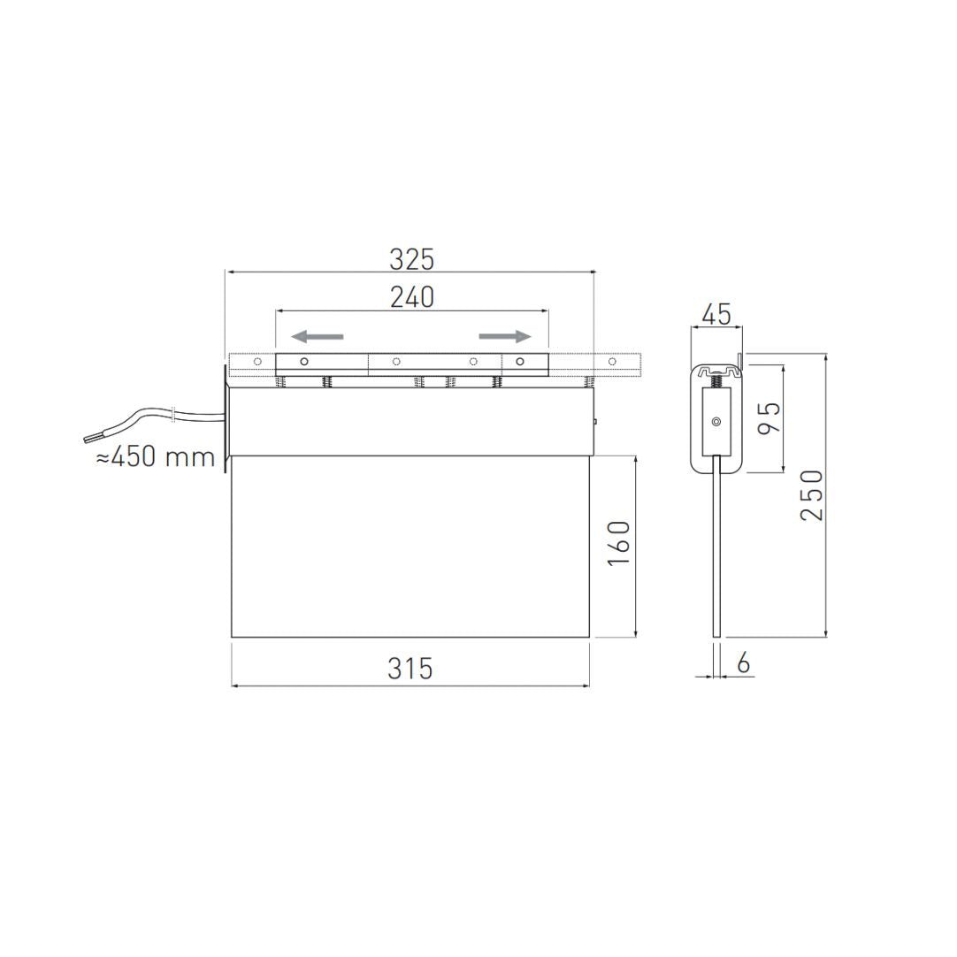 LED-Fluchtwegleuchte, Notausgang mit Notstromeinheit für Wand und Decke (inkl. Abdeckung).