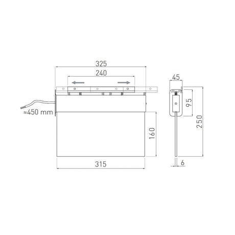 LED-Fluchtwegleuchte, Notausgang mit Notstromeinheit für Wand und Decke (inkl. Abdeckung).