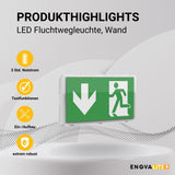 LED-Fluchtwegleuchte, Notausgang mit Notstromeinheit, TEST-Funktion, Wandmontage, Ein- und Aufbau, IP65  Lichttechnik24.de.