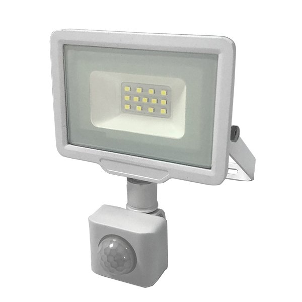 LED-Fluter, 10 W, 2700 K, IP65, Bewegungsmelder.