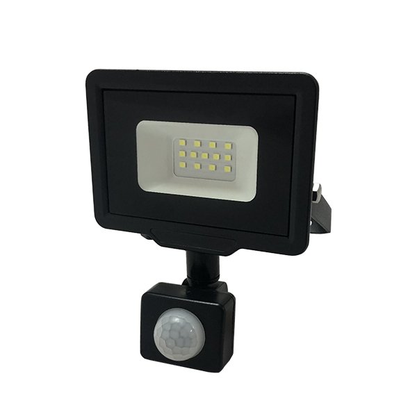 LED-Fluter, 10 W, 4500 K, IP65, Bewegungsmelder.