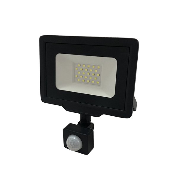 LED-Fluter, 20 W, 2700 K, IP65, Bewegungsmelder.