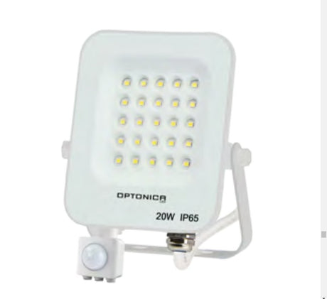 LED-Fluter, 20 W, 2700 K, IP65, Bewegungsmelder.