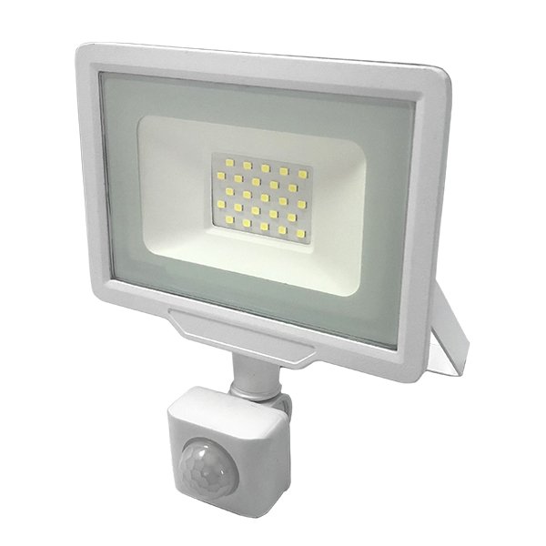 LED-Fluter, 20 W, 4500 K, IP65, Bewegungsmelder.