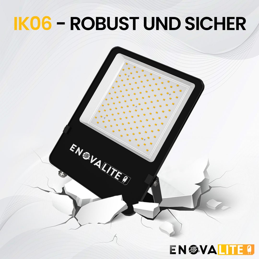 LED-Fluter, 200 W, 4000 K (neutralweiß), 26000 lm, schwarz, IP65, LUMILEDS LED.