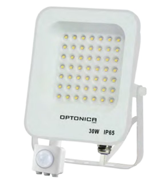 LED-Fluter, 30 W, 4500 K, IP65, Bewegungsmelder.