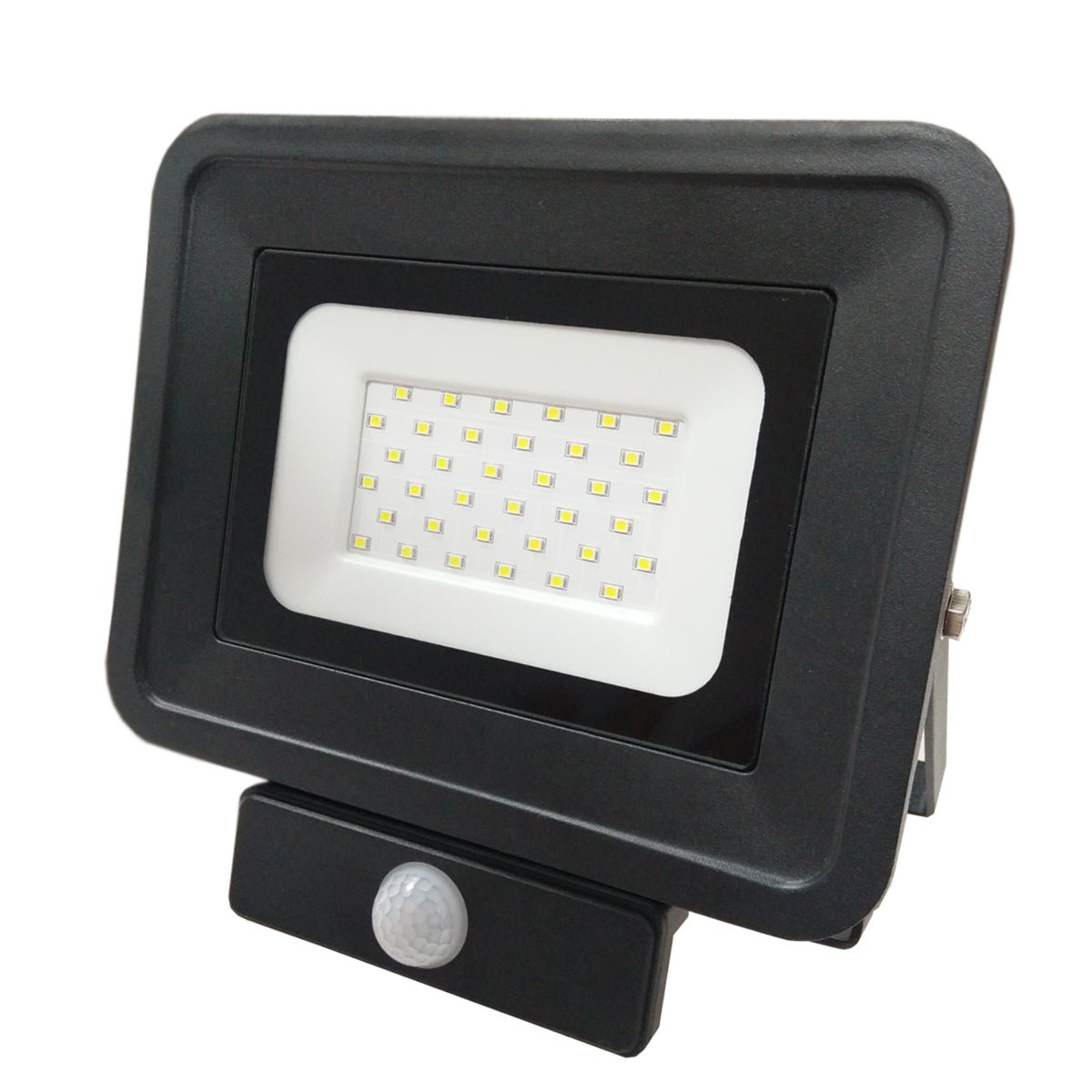 LED-Fluter, Bewegungsmelder, 30 W, 2250 lm, IP65, 2800K (warmweiß).