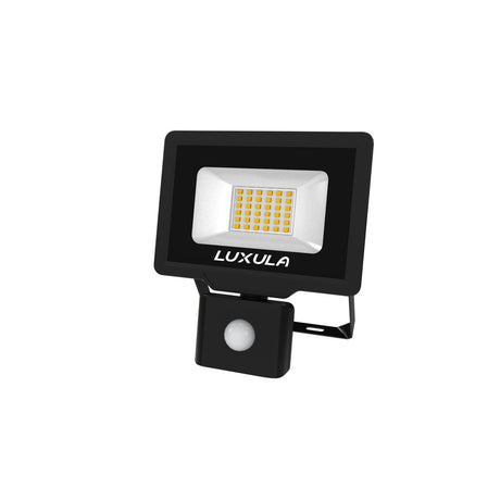 LED-Fluter mit Bewegungsmelder, 30 W, 3000 K (warmweiß), 3000 lm, schwarz, IP65, TÜV-geprüft  Lichttechnik24.de.