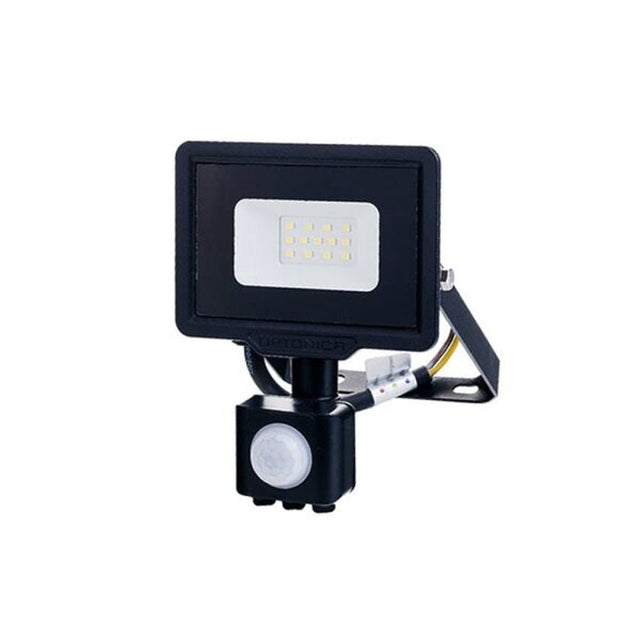 LED-Fluter mit PIR-Sensor, 10 W, 800 lm, 6000 K, IP65, schwarz.