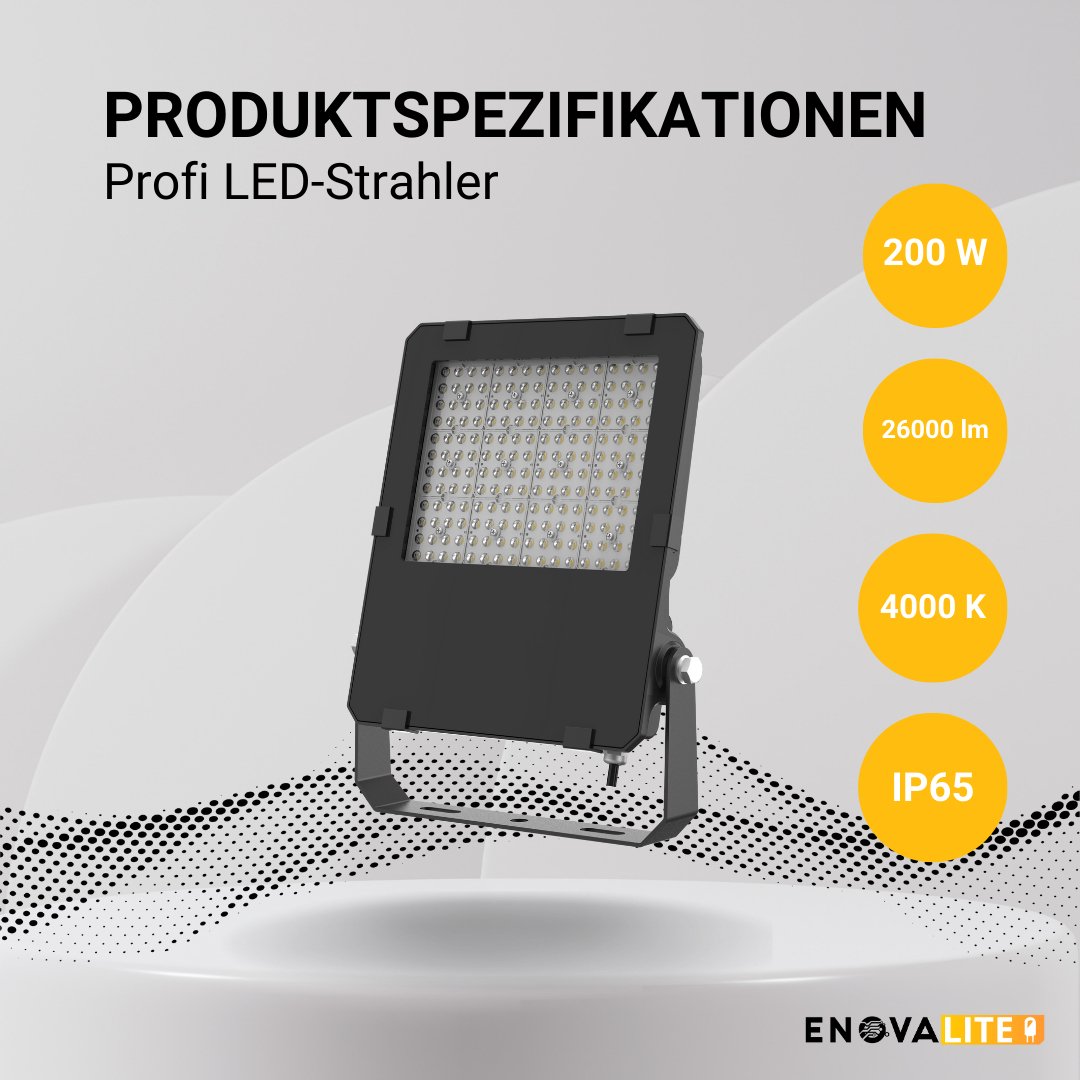 LED-Fluter PRO, 200 W, 4000 K (neutralweiß), 26000 lm, IP65,Lifud, LUMILEDS.
