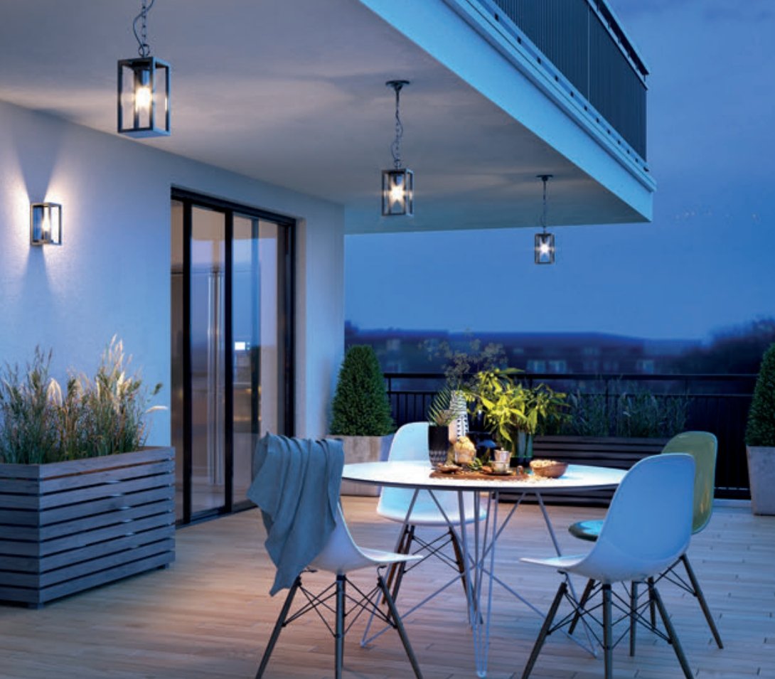 LED Gartenleuchte E27, Hängeleuchte, IP54, schwarz.