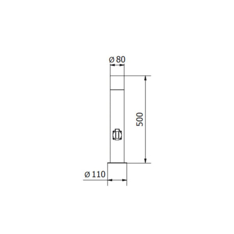 LED Gartenleuchte E27 mit Steckdose, Wegeleuchte, 50 cm Säule, IP44, graphit.