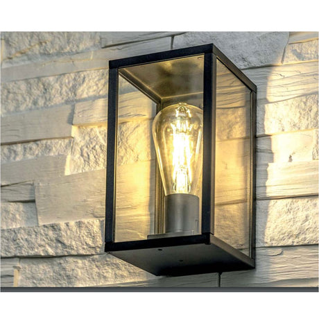 LED Gartenleuchte E27, Wandleuchte, IP54, schwarz.