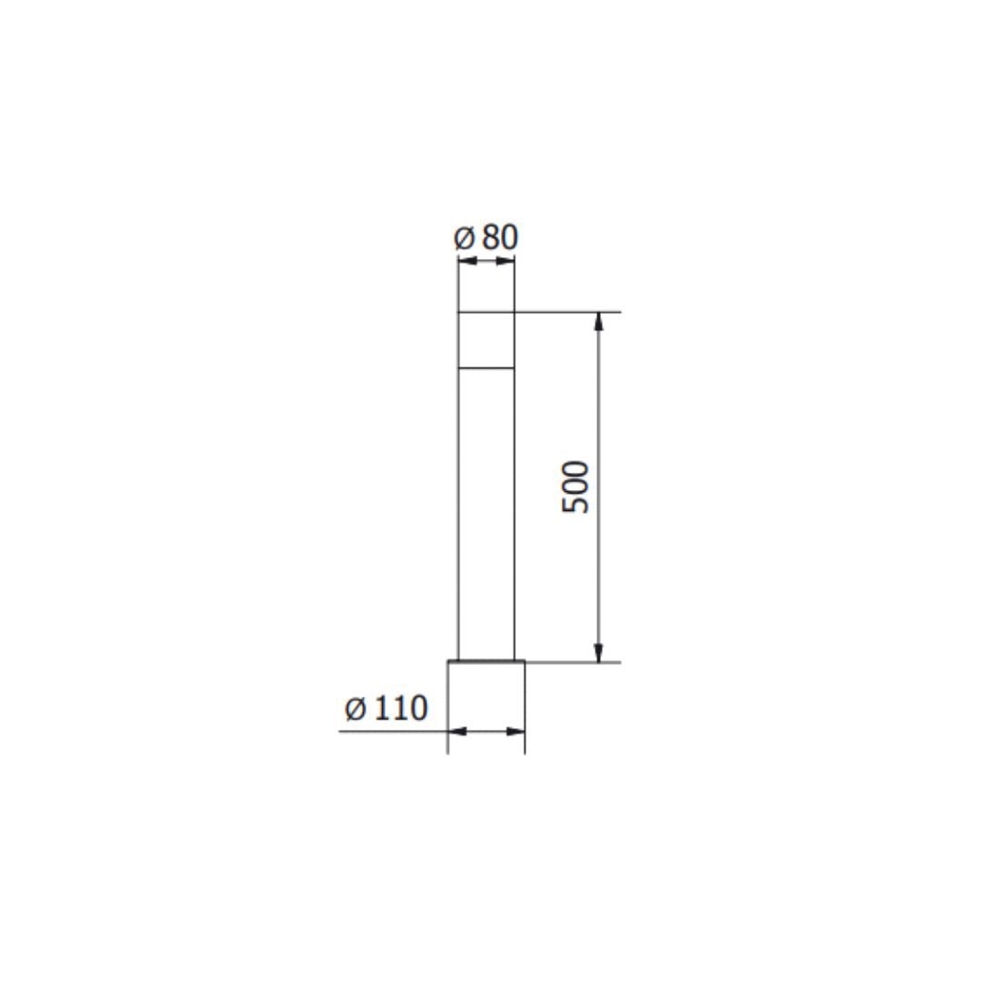 LED Gartenleuchte E27, Wegeleuchte, 50 cm Säule, IP44, graphit.